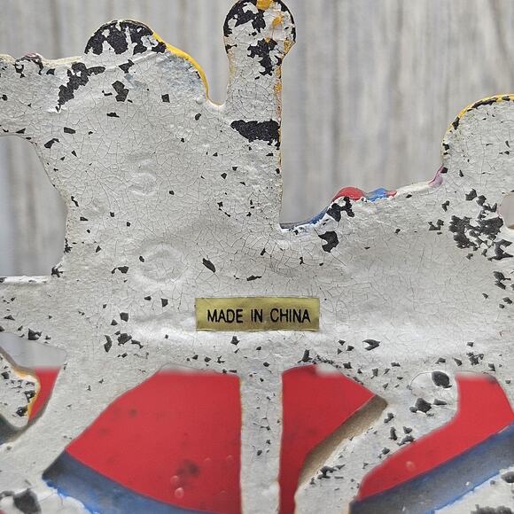 Vintage Cast Iron Rocking Horse Stocking Holders Set Christmas Decor Pair - Picture 7 of 8